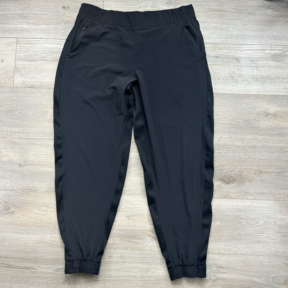 Athleta Pants Womens 14 Black Brooklyn Jogger Stretch Gym Pockets Zipper
